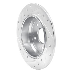 Acura TL Brake Rotor (1) - Rear Right - R1 Concepts - Drilled & Slotted - Silver - `99-`11